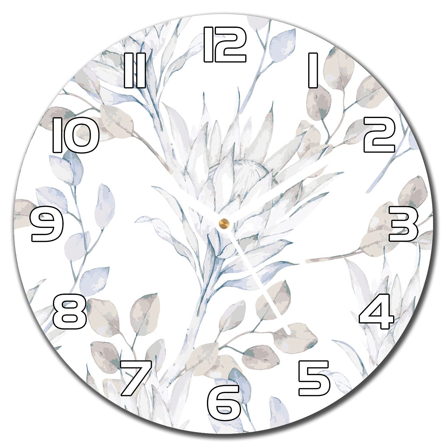 Horloge en verre murale cuisine 30 cm design branches africaines