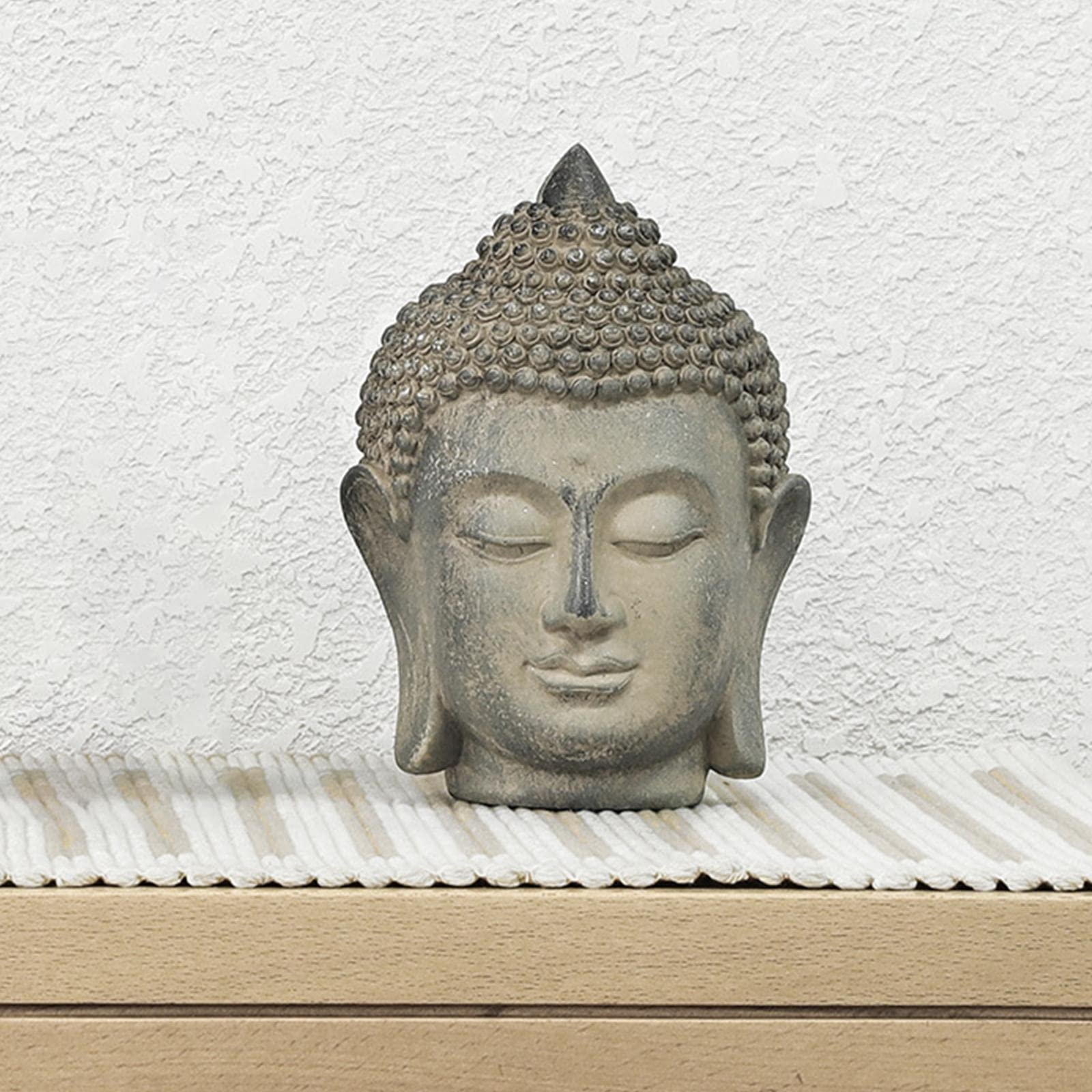 Statua Testa di Buddha, Statuetta, Statue di Buddha Fengshui, Portico Ufficio Soggiorno Ornamento Decorativo Desktop Interno/Esterno, Scultura Med