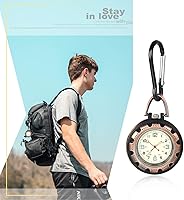 Vista 3 de Lancardo Clip On Quartz Watch for Men and Women Glow in The Dark Backpack Buckle Belt Fob Watch for Doctors Nurses Chefs Hiking or Climbing