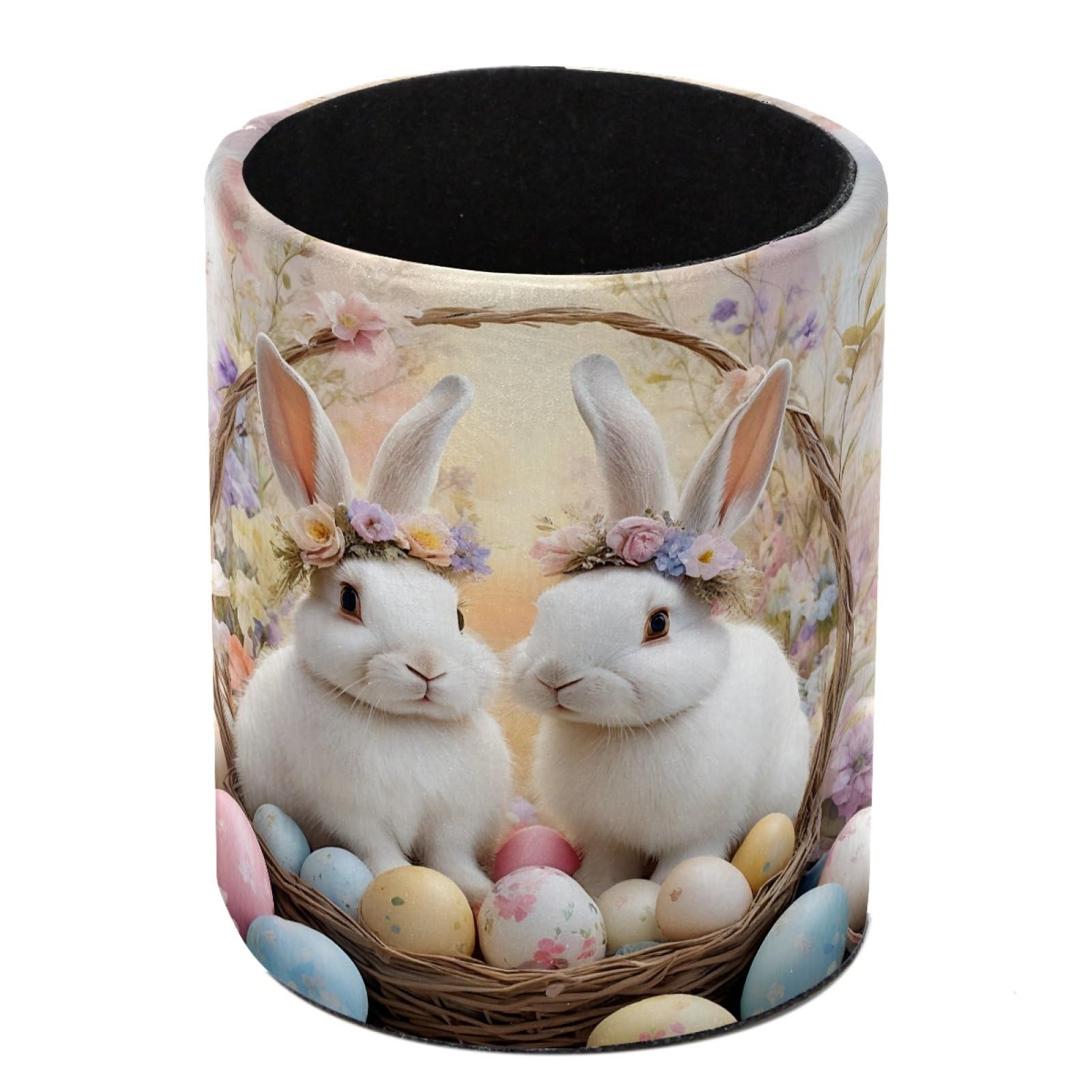 FWJZDSP Easter Bunny Pencil Cup Pen Organizer Makeup Brush Holder for Office Home Countertop Desk Accessory Storage