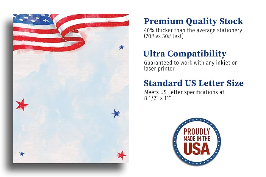 amazon-com-painted-american-flag-stationery-paper-80-sheets-perfect-for-4th-of-july-veteran-s-day-memorial-day-and-other-patriotic-holiday-parties-office-products for American Flag Stationery Printable Free Amazon.com : Painted American Flag Stationery Paper - 80 Sheets - Perfect for 4th of July, Veteran's Day, Memorial Day, and Other Patriotic Holiday Parties! : Office Products for American Flag Stationery Printable Free