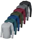 7 Pack Long Sleeve Shirts for Men - Quick Dry Moisture Wicking Sun Protection UV UPF T-Shirts for Fishing Workout Gym