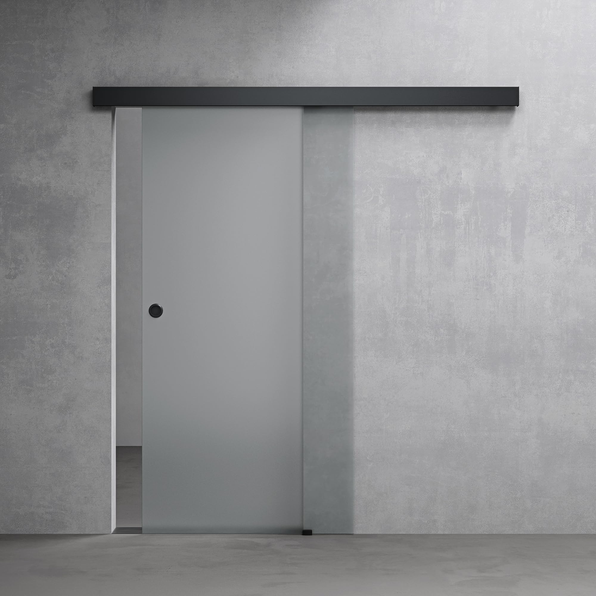 Mai & Mai Glasschiebetür komplettset softclose Schwarz Vollsatiniert