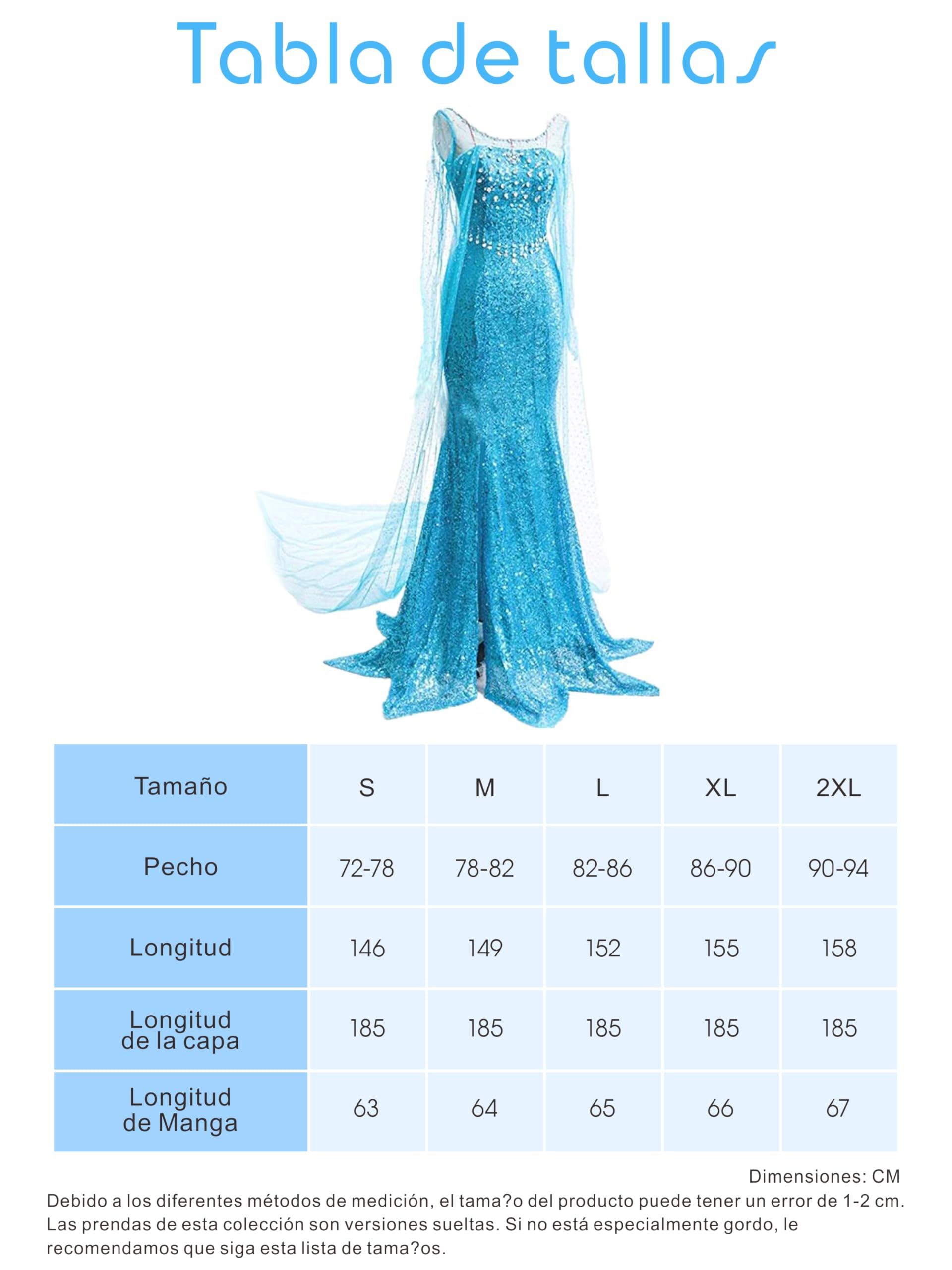 OBEEII Elsa Anna Costume da bambina a maniche lunghe in
