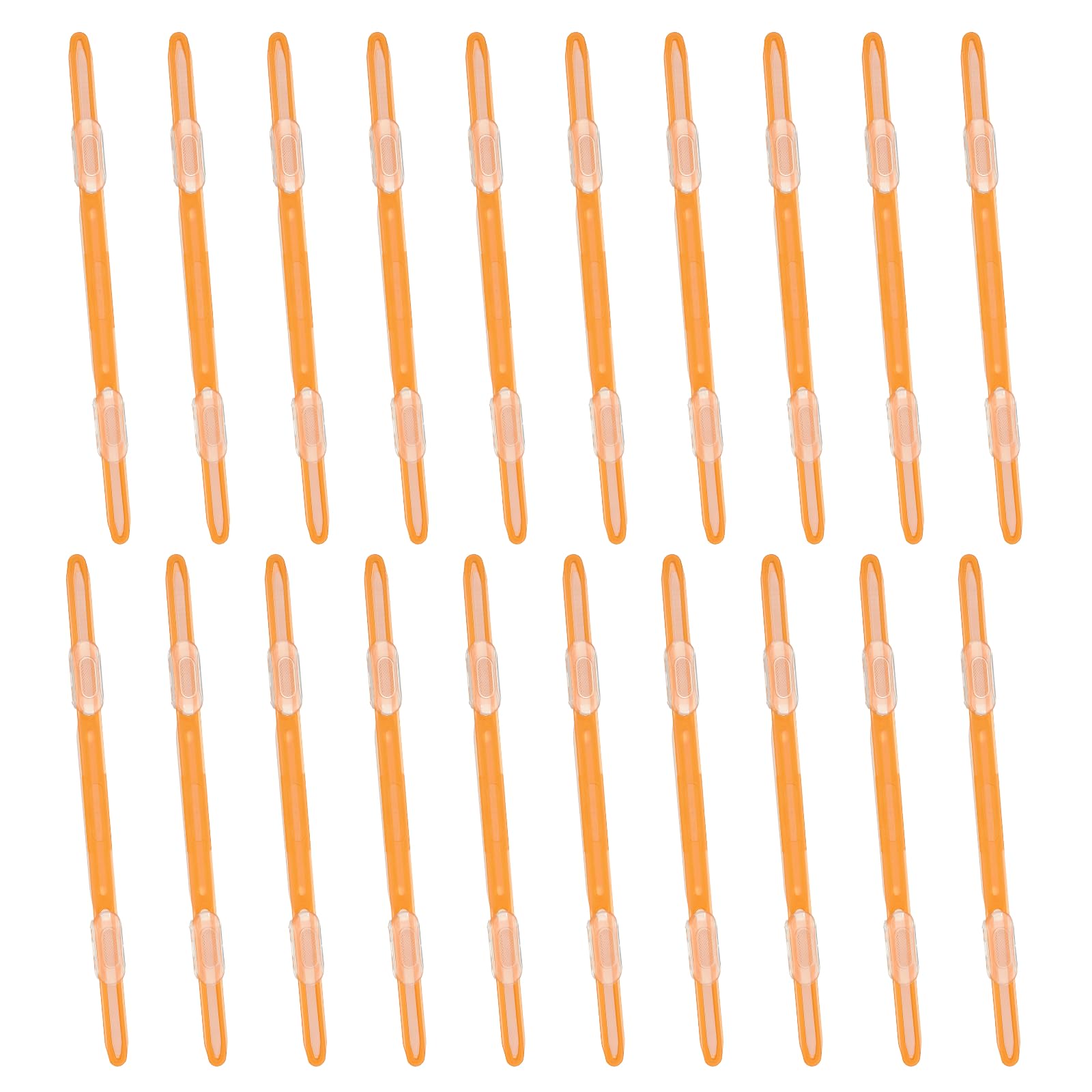 PATIKIL 20 Pcs Loose-Leaf Paper Binding Clamps, Orange Plastic Paper Organizers Notebook Fasteners Reusable Prong Binder Clip for Home Office File Report Chart Documents