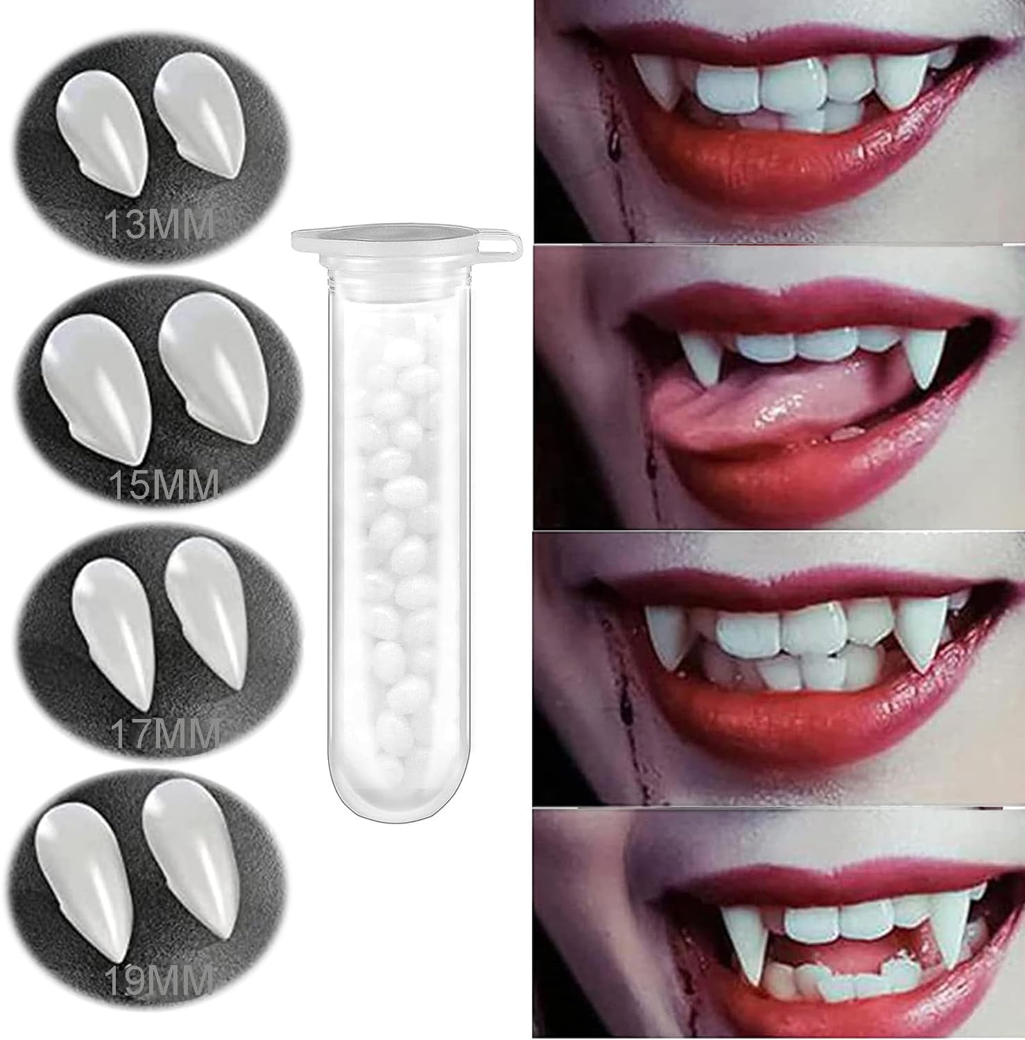 Buy Topdubai Vampire Teeth Fangs, Vampire Teeth with Adhesive, Halloween Party Cosplay Vampire