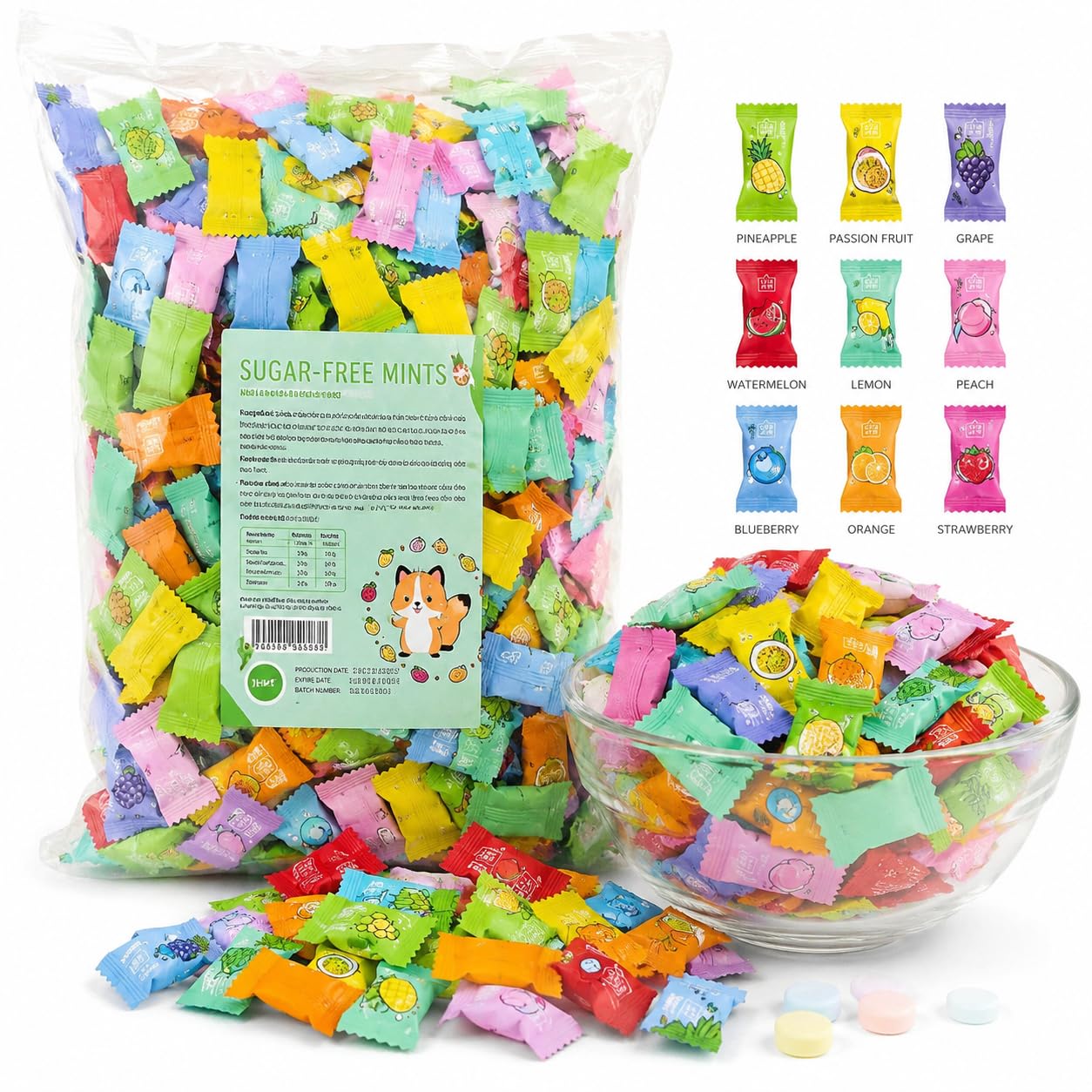 Sariwang Hangin Sugar Free Mint Candy Assorted Fruit Flavors | Individually Wrapped Cooling Mints | Fresh Breath Candy | Imported Mint Candy Pack 250gm-picture-10