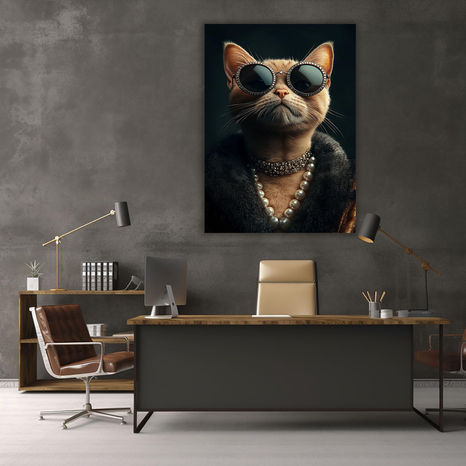 AMXBZC Dekoracyjny plakat do pokoju dziecięcego fresk zwierząt moda zabawa nowoczesne afrykańskie zwierzęta safari - plakat obrazy ścienne - dekoracja pokoju dziecięcego (beżowy)-80x120cm oprawione