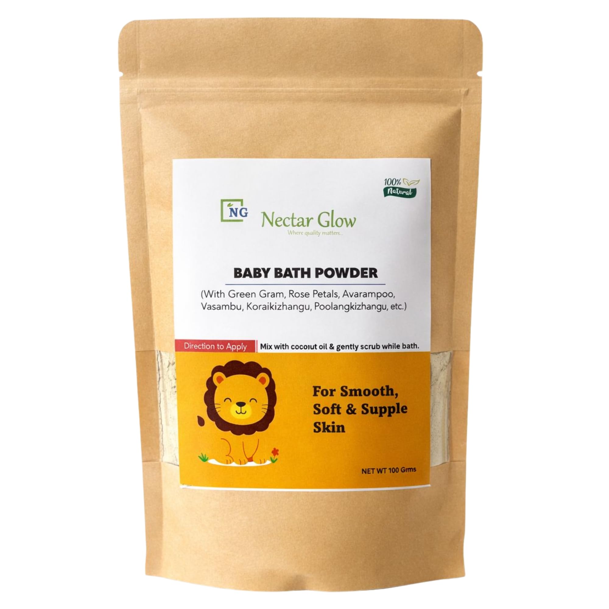 Organics Baby Bath Powder | Gentle Baby Body Cleanser | Helps Keep Skin Soft & Fresh | Suitable for Daily Use | 100g-image-9