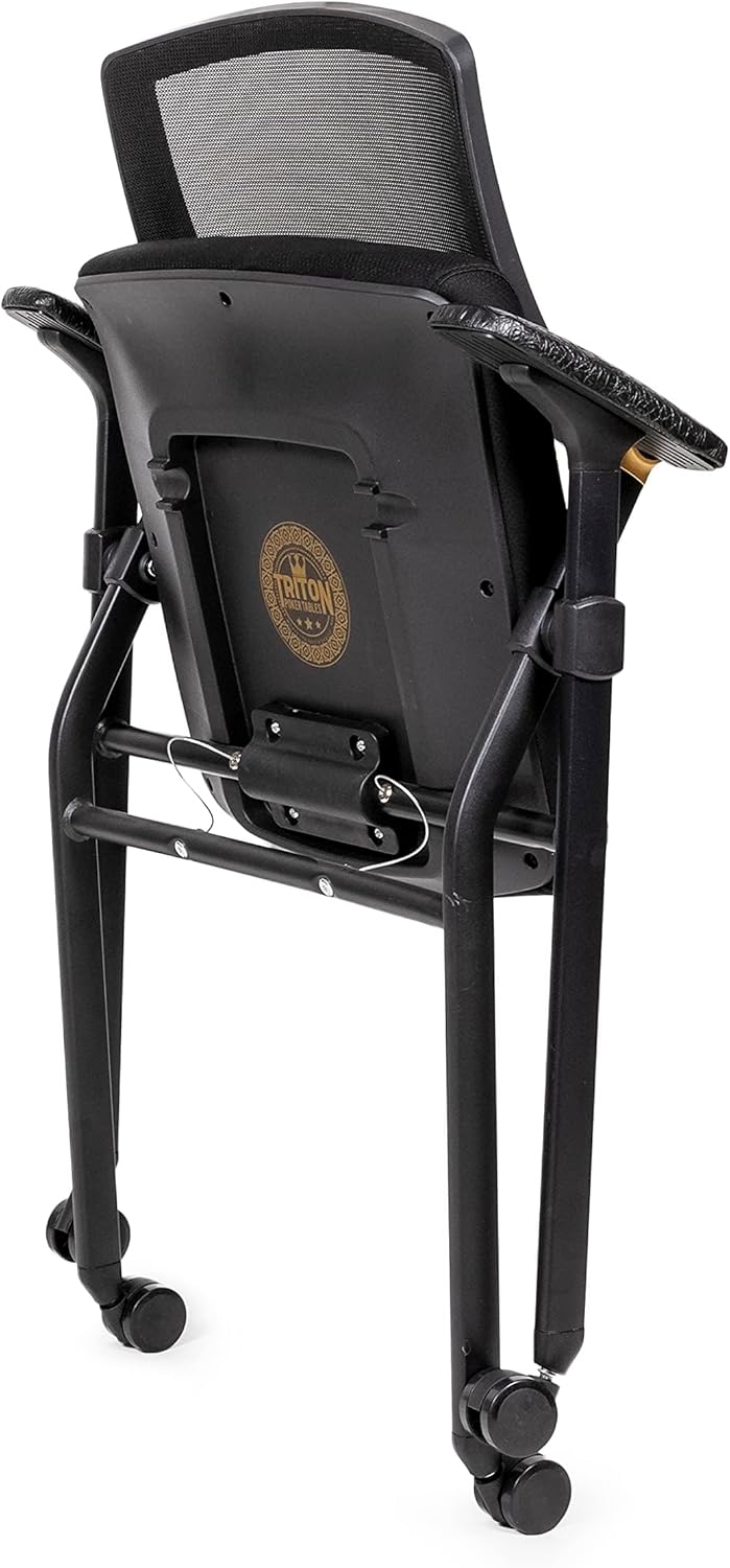 Triton Premium Foldable Poker Table with 10 Chairs - Soft-Padded Armrest, Individual Cup Holders, Portable Mat- Crafted with Durable Materials, Long-Lasting Poker Table for 10 Players