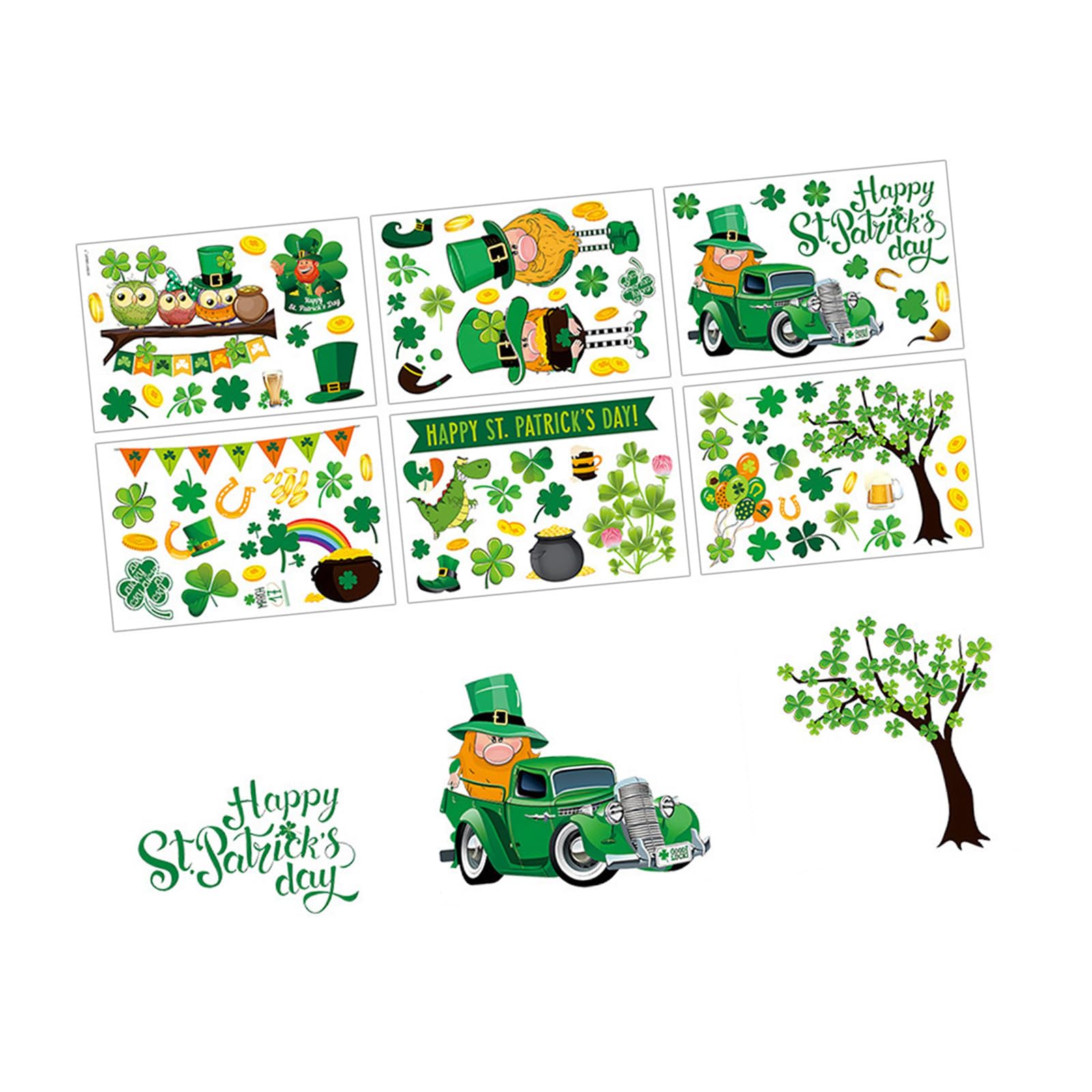Kalttoy Uv24y12922t Irish Themed Party Pvc Stickers Easy Apply For Patrick ' S Day Window Glass Clings Patrick ' S Decal Set
