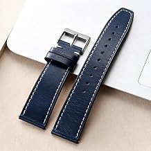 Faux Leather Watch Band 22mm Vintage Replacement Strap