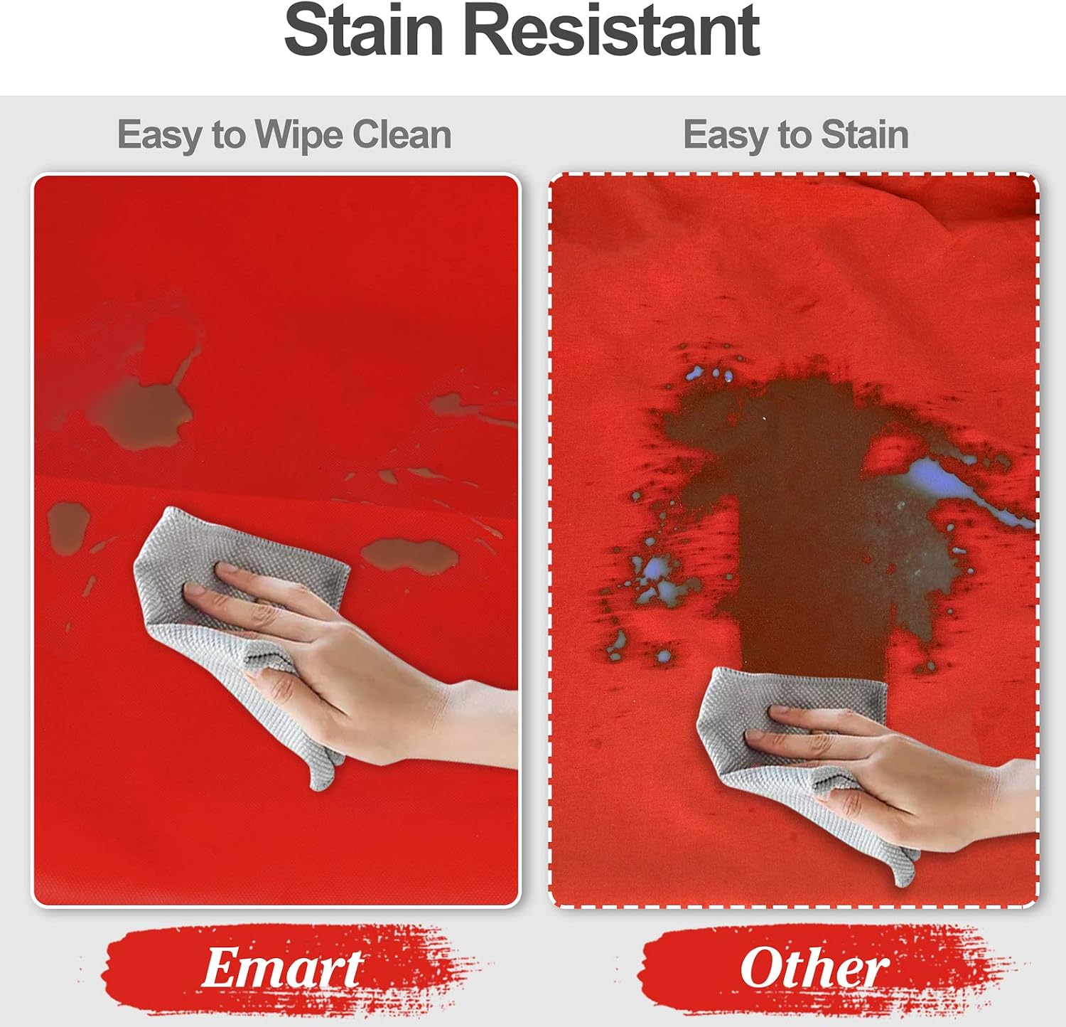 EMART 5x7 ft Non-Woven Fabric Solid Color Red Screen Photo Backdrop with 2 x Backdrop Clamps for Photoshoot, Studio, Video and Televison