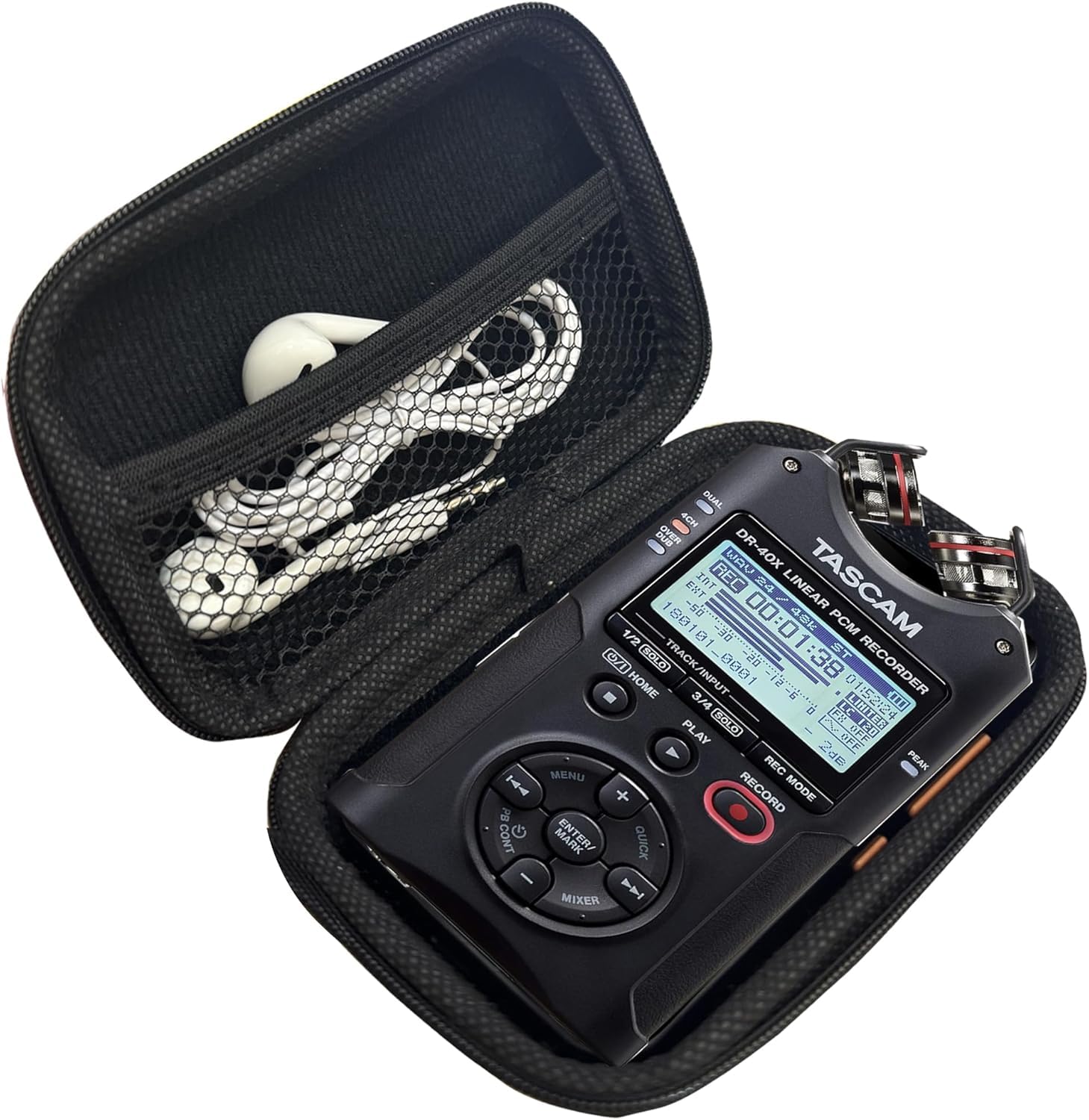 Funda Protectora para Tascam DR-40X Grabadora de Audio Portáti | Funda Protectora rígida de EVA |Carcasa Anti-Impactos y Ligera| Protección Total para Tu Grabadora de Audio (Negro)
