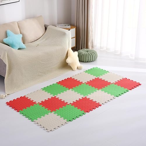 Miniatura 8 de Coolcandy Tapete de juego de espuma (16 piezasjuego), tapete de juego multicolor para bebé, tapete de espuma EVA no tóxica entrelazada, tapete de