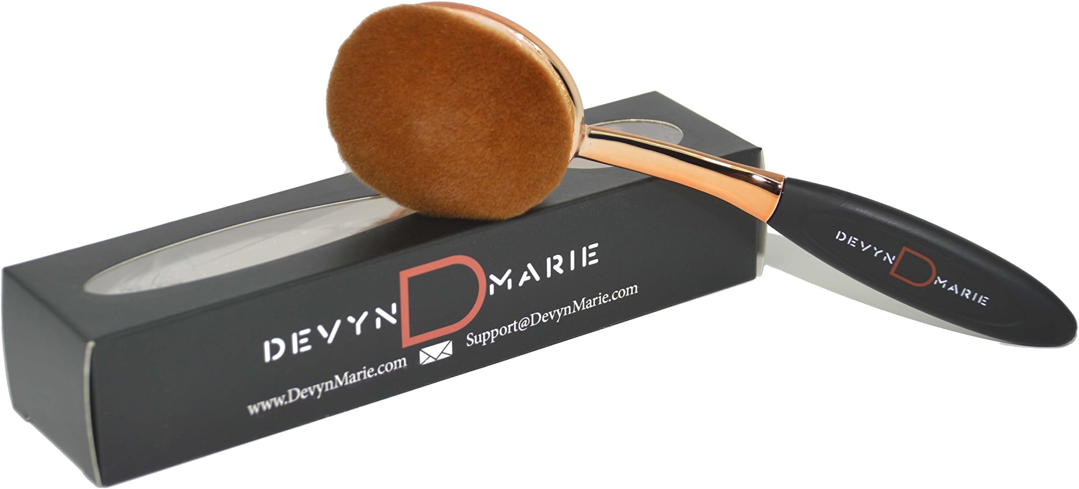 Professional Rose Gold Oval Makeup Brush Large Foundation Toothbrush Fast Flawless Application Liquid Cream Powder Foundation Beauty Blender
