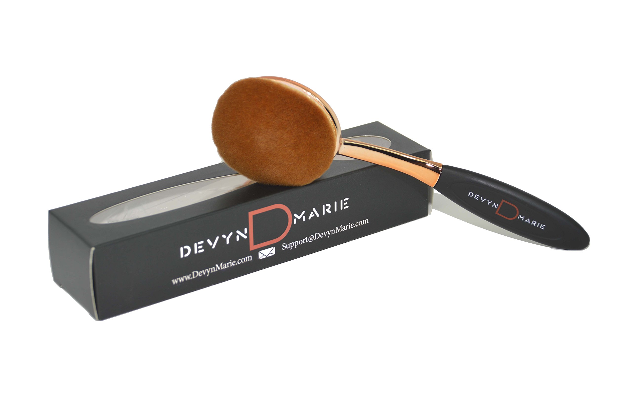 Professional Rose Gold Oval Makeup Brush Large Foundation Toothbrush Fast Flawless Application Liquid Cream Powder Foundation Beauty Blender