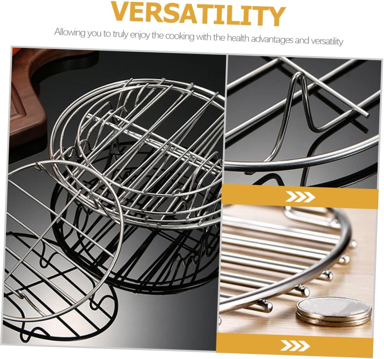 Air Fryer Baking Rack Steel Steam Basket Tray Non-stick Coating Oven Cooking Accessory Set