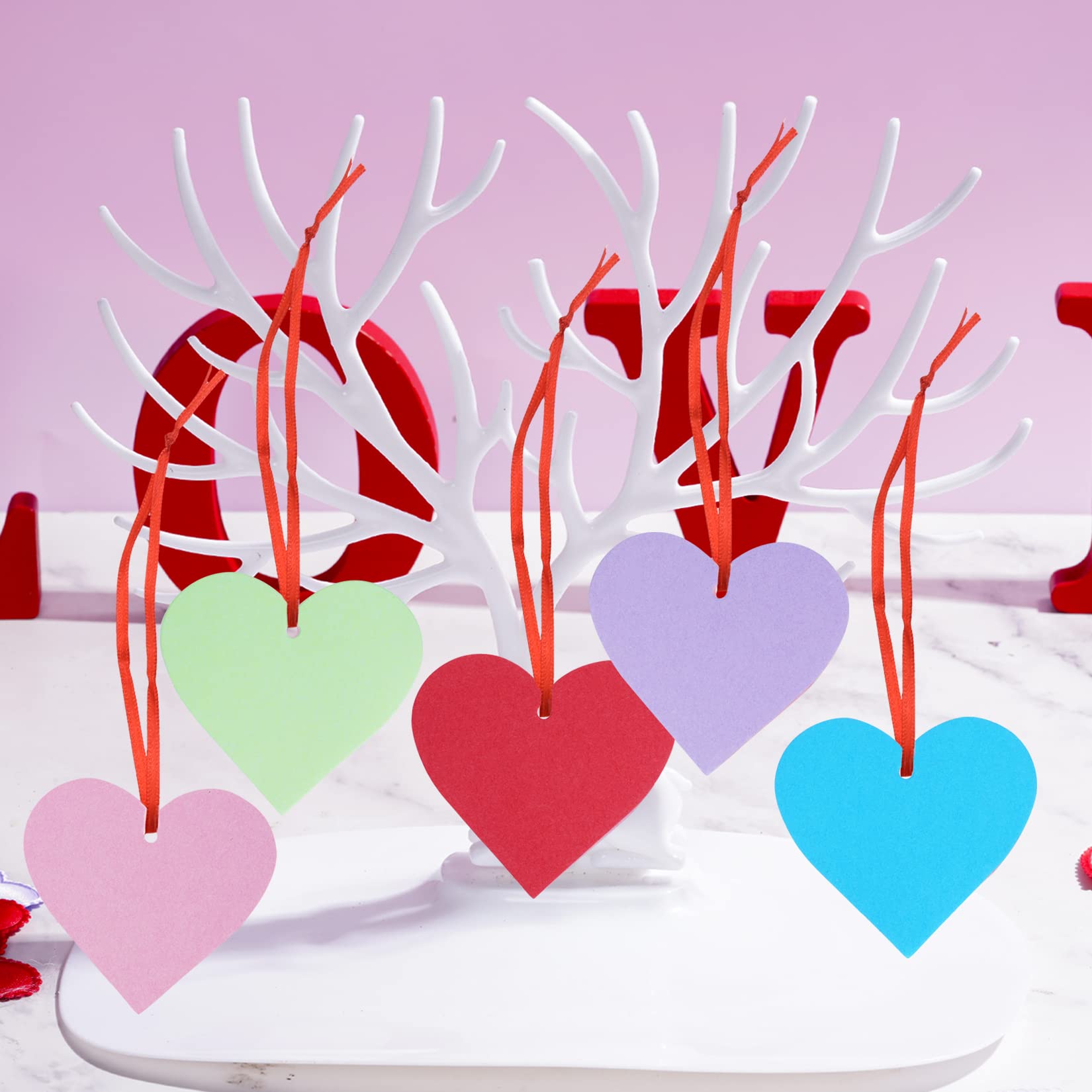 250 Stück Herz-Anhänger Aus Papier – Rot & Rosa, 7x6,5 Cm, Für Valentinstag, Hochzeit & Deko