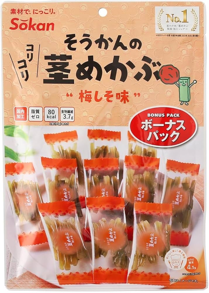 Amazon | そうかんの茎めかぶ梅しそ味ボーナスパック 95g | 壮関