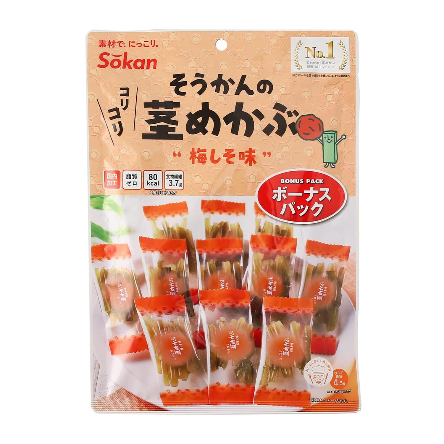 Amazon | そうかんの茎めかぶ梅しそ味ボーナスパック 95g | 壮関
