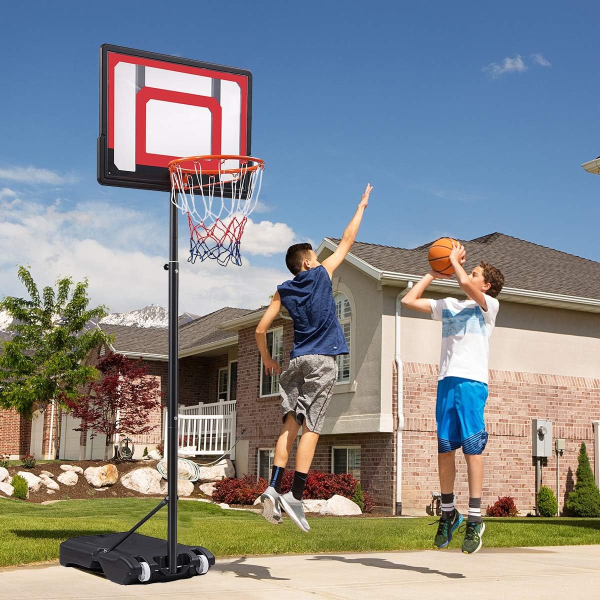 Pawanti Adjustable Basketball Stand, Outdoor freestanding Basketball Stand for Children with 32.6 inch Backboard : Sports & Outdoors