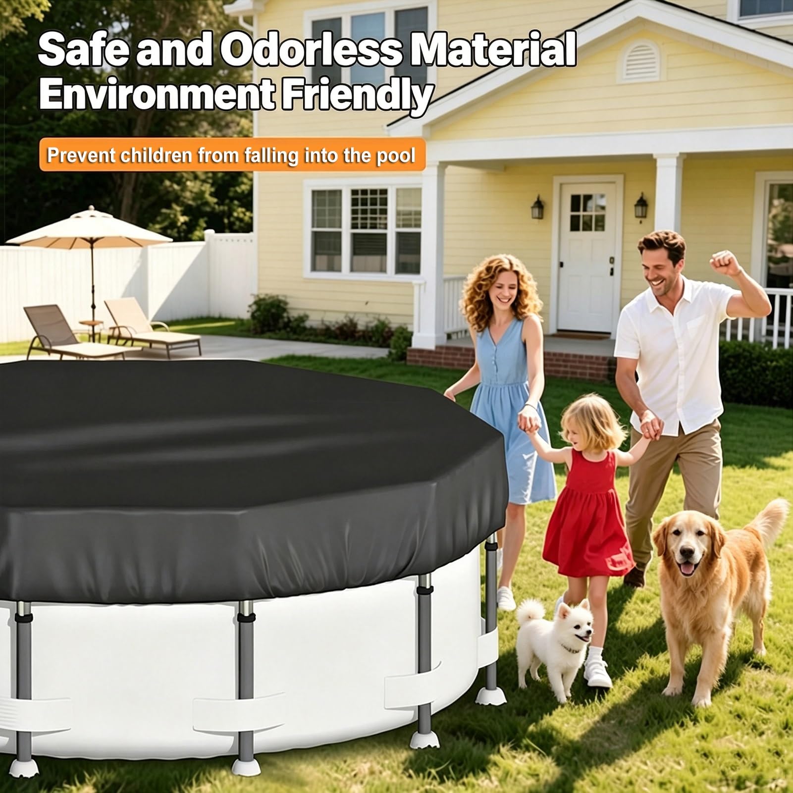 Cubierta de Piscina Redonda,Lona Piscinas Hinchable 366cm,Protección UV,Cuerdas de Viento y estacas,Impermeable y Resistente al Viento,Cubierta Plegable para Piscina al Aire Libre(15FT457*20cm)