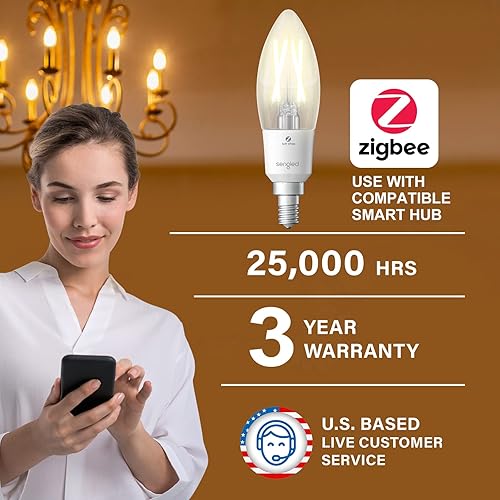 Miniatura 2 de Sengled Zigbee - Bombillas inteligentes, requiere concentrador inteligente, funciona con SmartThings y Echo con hub integrado, control de voz con