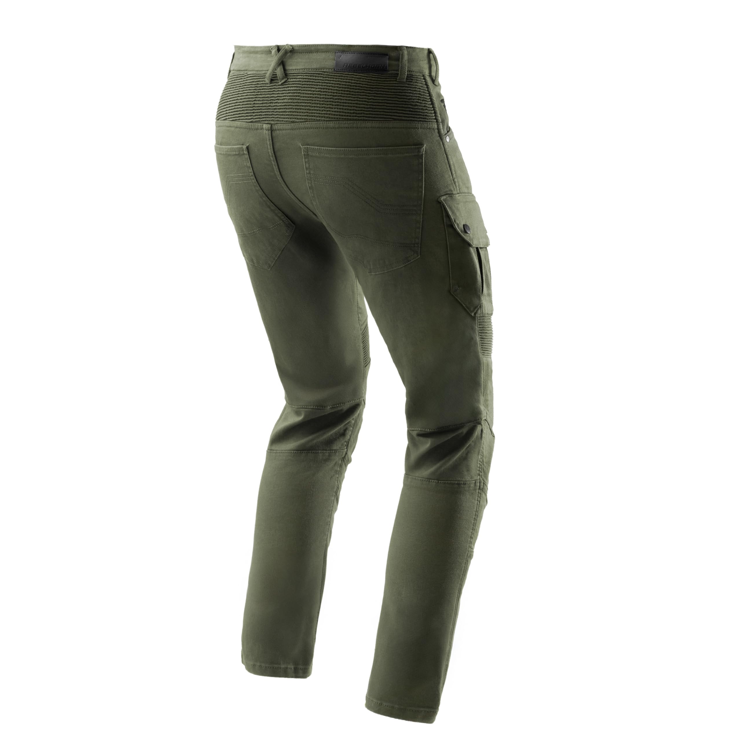 REBELHORN Faster Motorradjeans Herren | Aramidfaser Futter | Knie und Hüftprotektoren Stufe 2 | Tasche für Steißbeinprotektor | 2 Cargotaschen | Tapered Fit