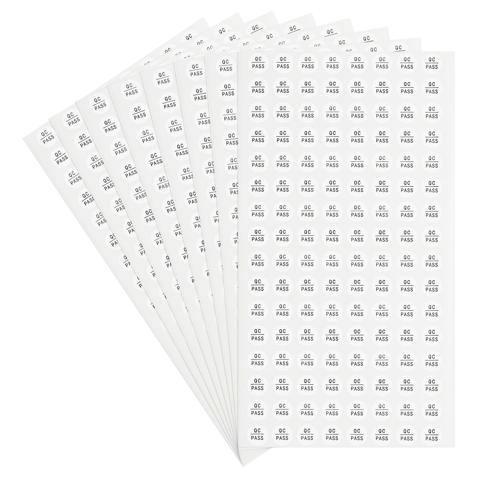 PATIKIL 1024Pcs QC Pass Stickers, 0.4 Inch Adhesive Inventory Quality Control Stickers Round QC Approval Labels, Black/White