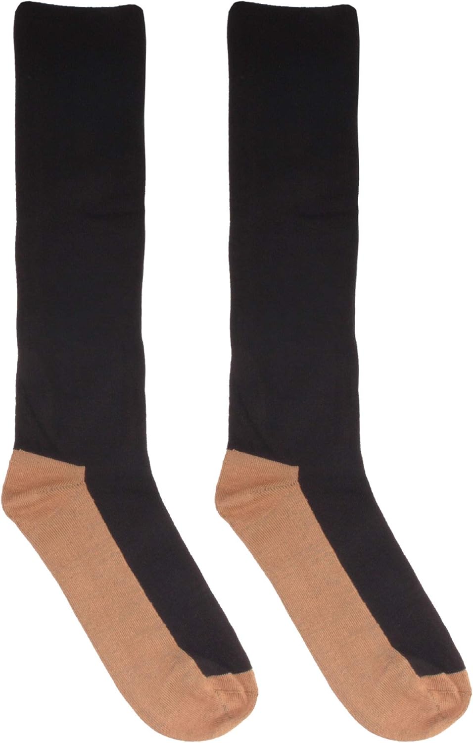CopperD 2 Prs Rayon from Bamboo Copper Compression Socks Stocking (15-20mmHg) to Reduce Swelling, Better Blood Flow or Comfort Support for Every Day Uses, L/XL