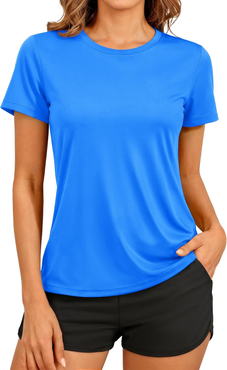 TACVASEN Women's Short Sleeve Workout Shirts UPF 50+ Sun Protection Quick Dry Athletic Tops for Running Gym Tee