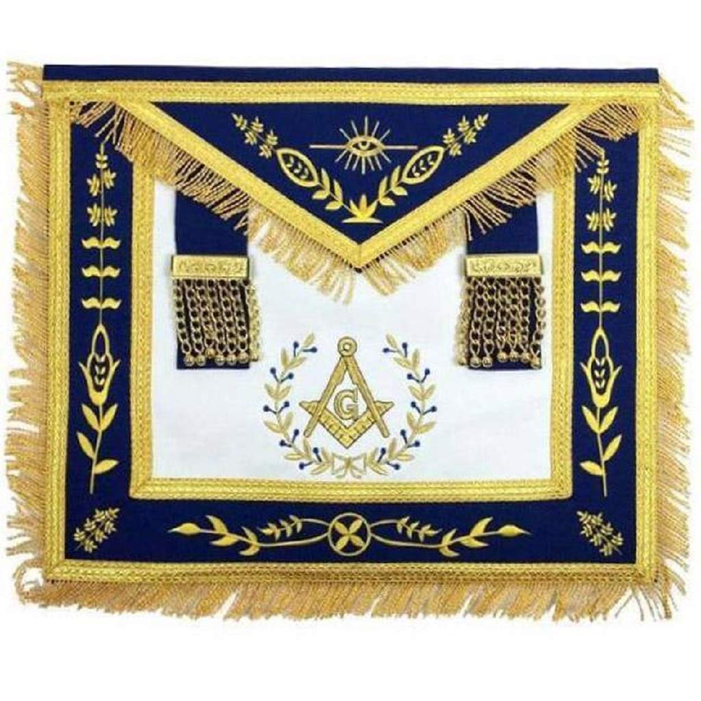 Tablier Master Mason avec broderie or machine de haute qualité pour les cérémonies de Loge