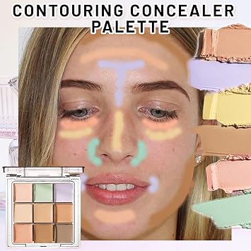 Concealer Palette Colour Corrector Dark Circles Fit You Make Up Camouflage Concealer 9 Shades Colour for Daily and Professional Makeup