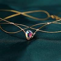 Vista 5 de Tiara de princesa de hadas, diadema de círculo de hadas, tiara de princesa con diamantes de imitación, hecha a mano, diadema dorada y verde vintage