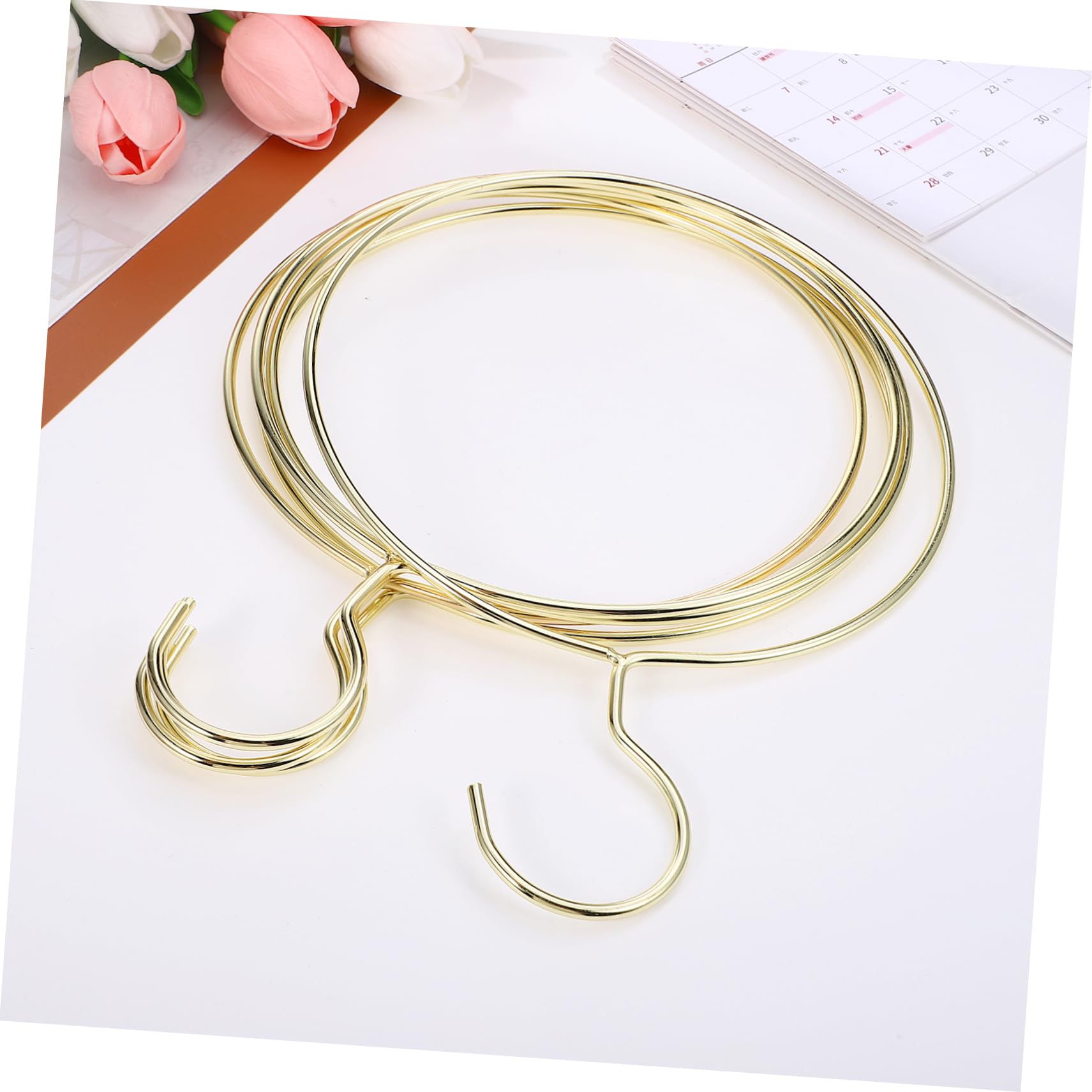 Runde Kleiderbügel aus Eisen, 5 Stück-Pack, Goldfarben