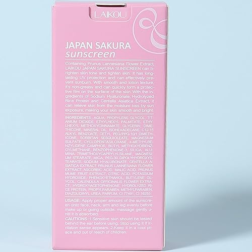 Miniatura 7 de Japan Sakura Protector solar SPF 50 Bloqueador Solar Japones Sakura Protector solar para rostro Protector solar japonés SPF PA+++ Rosada Sakura