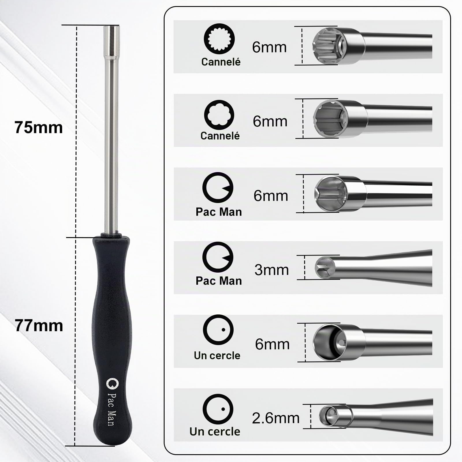 SAVIOR Lot de 12 Tournevis Métal pour Carburateur Petit Moteur 2 Temps Embout Splined Pac Man D Double D