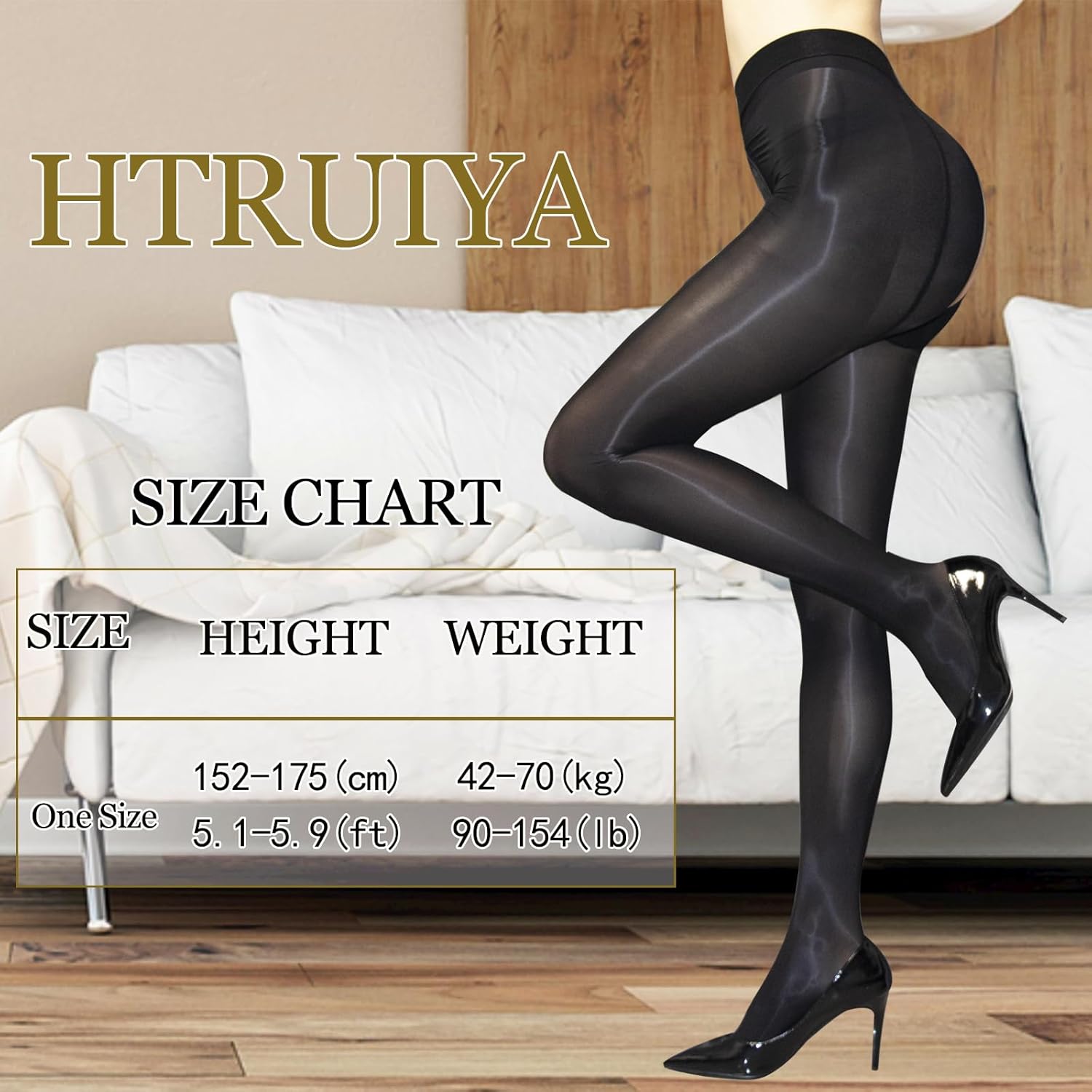 Women's Shiny Pantyhose 8D Sheer Tights Oily Gloss Pantyhose Invisible Zip Adjustable Tights Smooth Stockings - Image 6