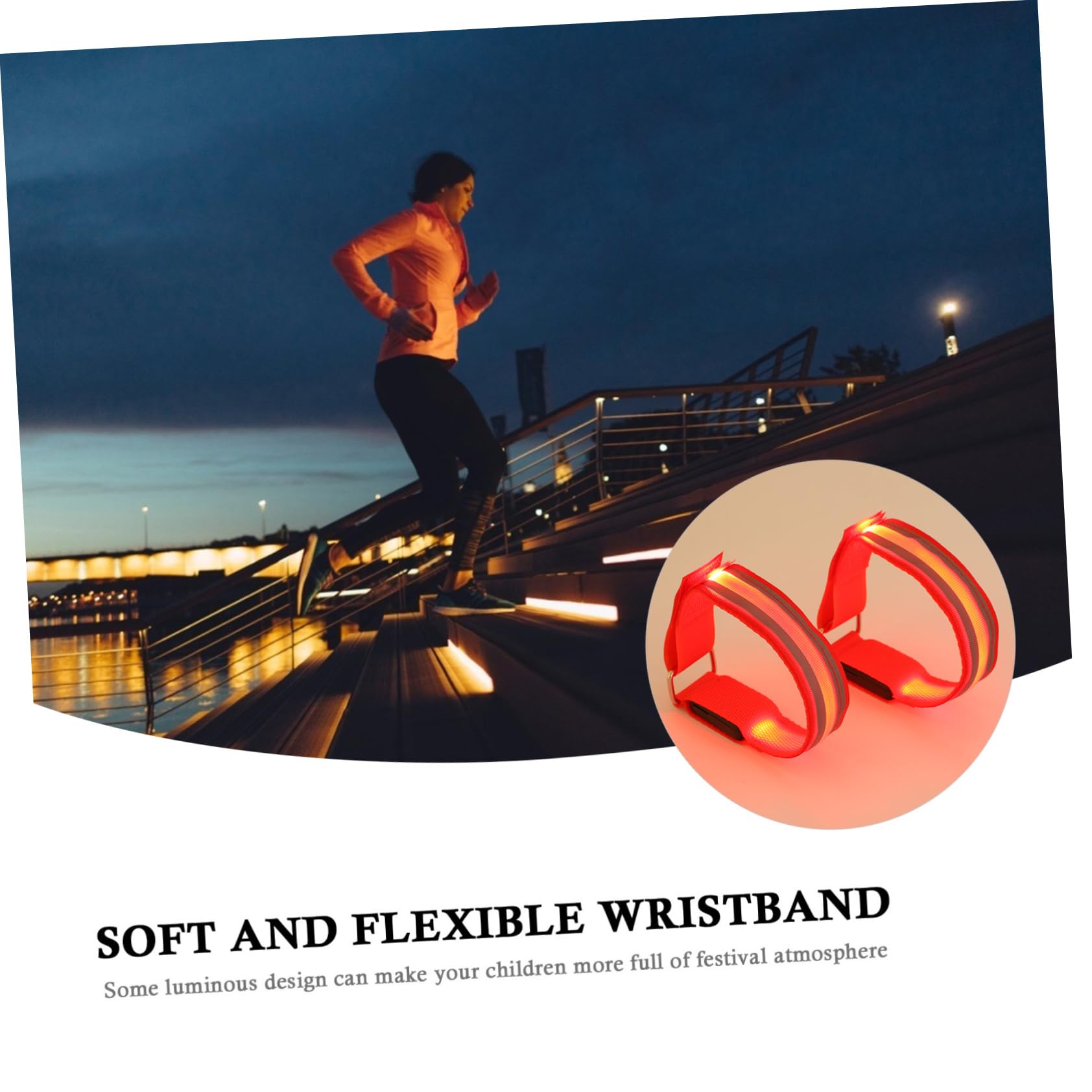 Kisangel 4 Pièces Feux De Circulation LED Bracelets Lumineux Cheville Course De Nuit La Nuit avec Électronique LED