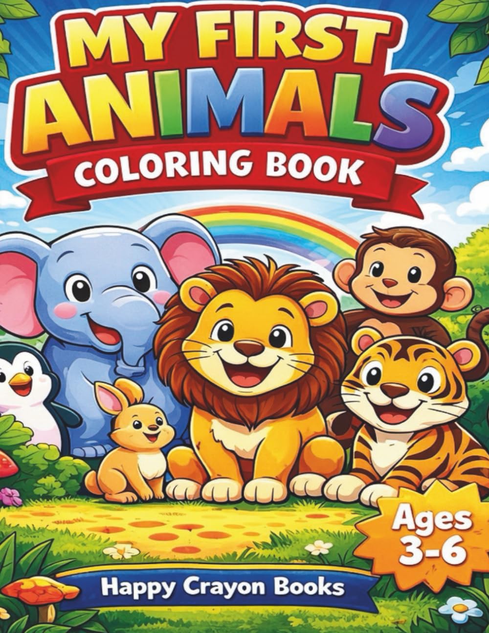My First Animals Coloring Book: Big and Easy Animal Coloring Pages for Toddlers and Preschool Kids Ages 3–6 (My First Coloring Books)
