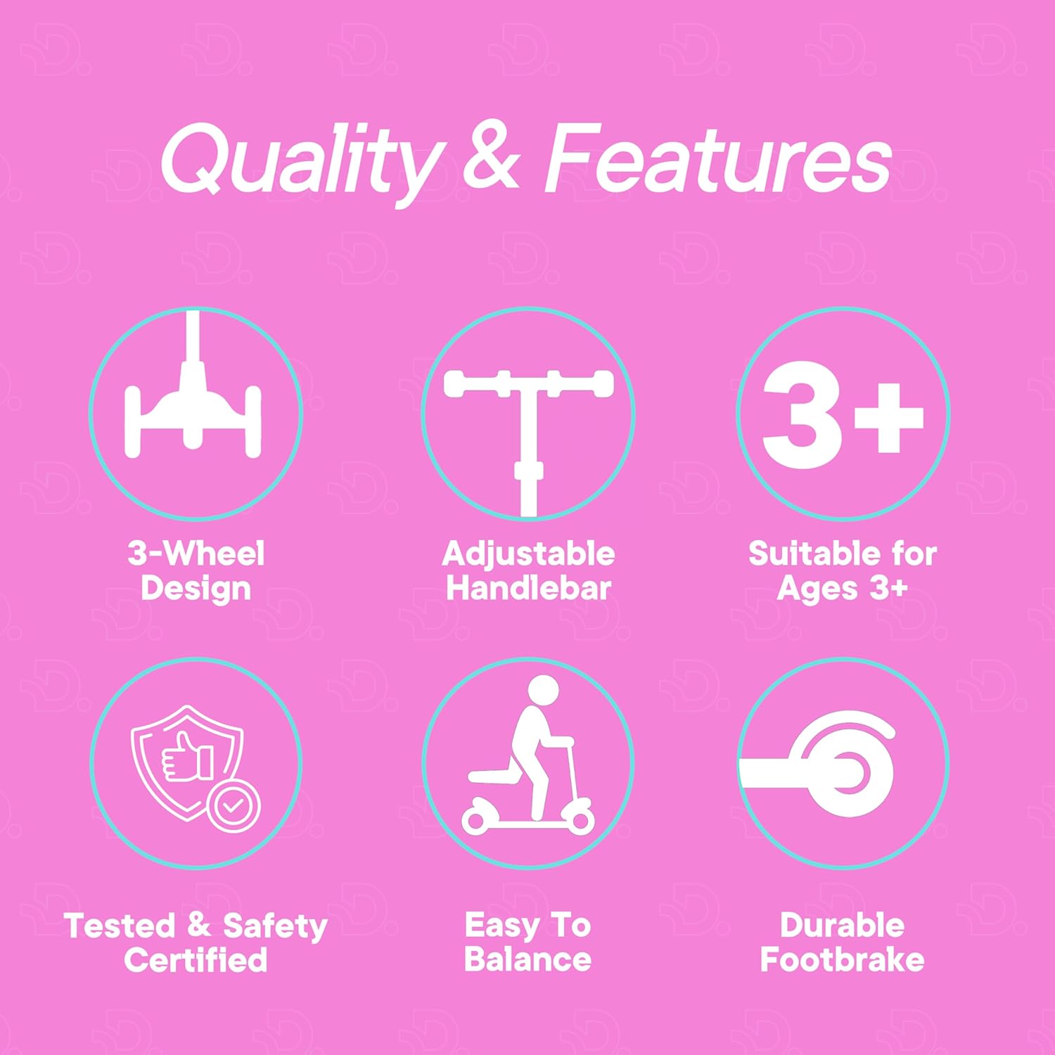 Candy 3 Wheel Scooter with Seat for Kids, Light-Up Wheels, Adjustable Lean to Steer Handlebar and Seat, Smooth Wheels, Wide No-Slip Deck, Rear Foot Brake, Toddler Outdoor Toys for Ages 2+