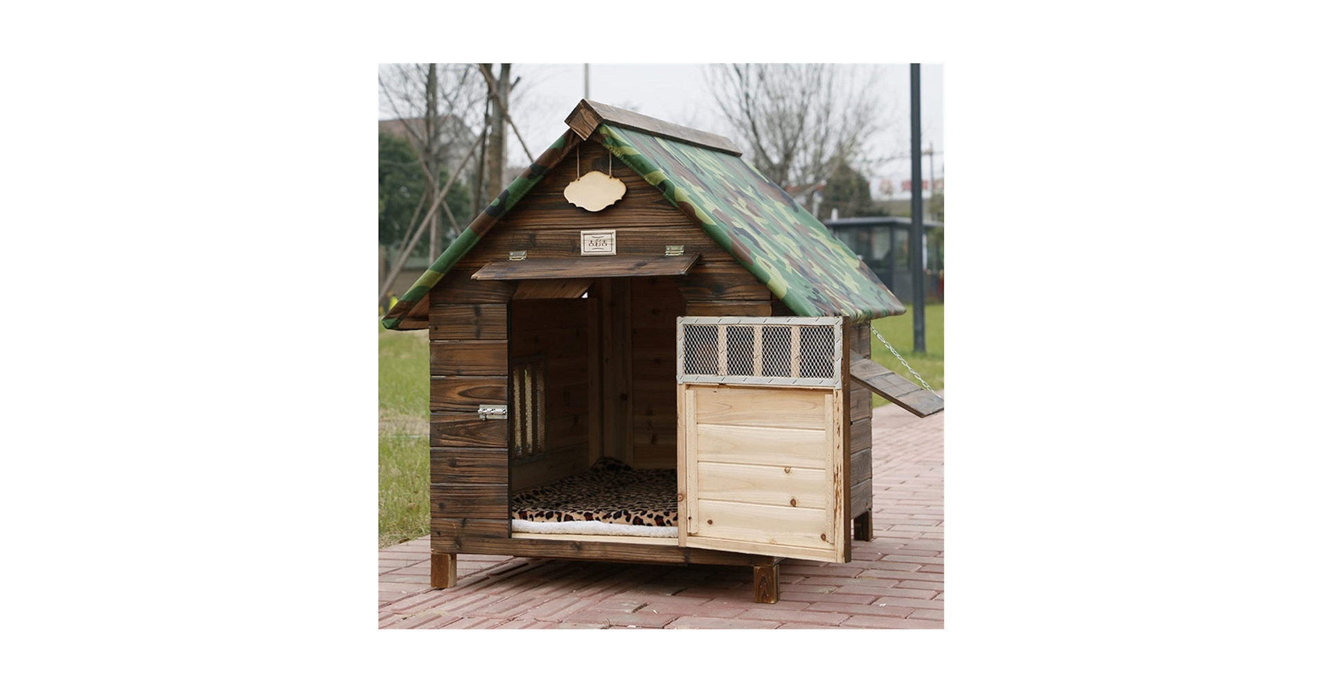 Amazon.co.jp: 木製の犬小屋-木製の動物小屋、屋外ペットログ