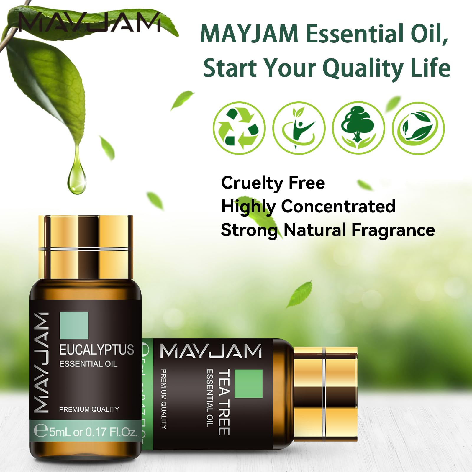 MAYJAM Juego De Aceites Esenciales 20pcs, Set De Regalo De Aceites Esenciales Para Difusor, Humidificador - Lavanda JazmíN Eucalipto Vainilla SáNdalo Naranja Dulce Rosa Bergamota Y MáS