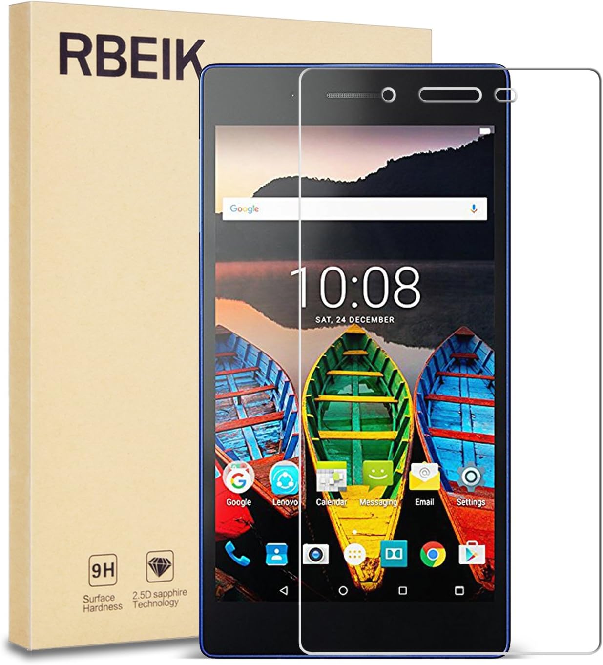 RBEIK Lenovo TAB3 7 Essential Screen Protector [Tempered Glass] - Premium 9H Hardness Tempered Glass Screen Protector for Lenovo TAB 3 7 Essential 7-Inch Tablet/TAB 3 A7-10