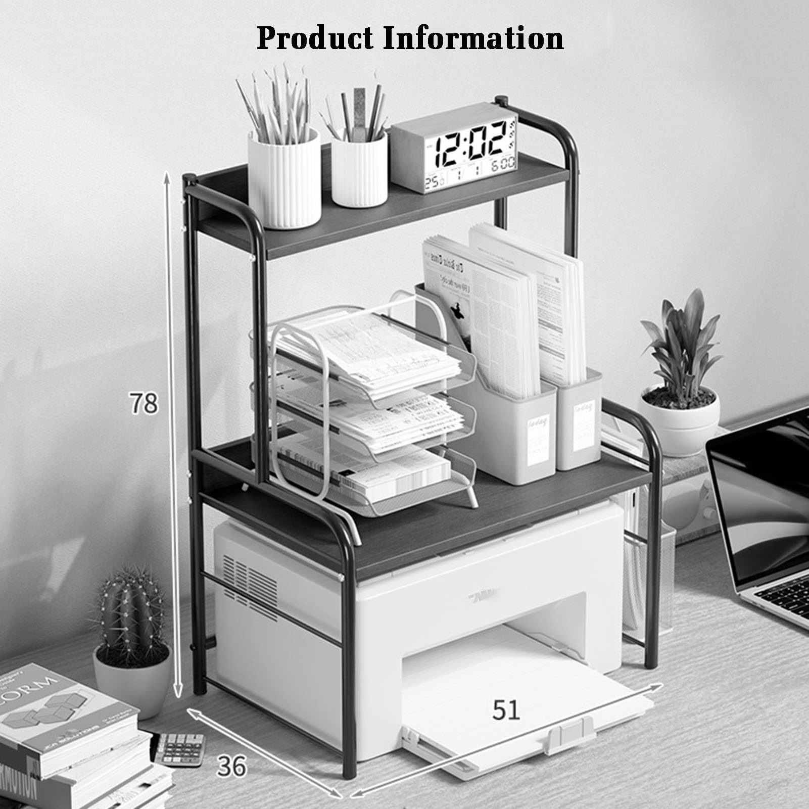 Druckerständer, AV-Medienschrankständer, 3-stufiger Medienaufbewahrungsschrank, Mehrzweck-Home-Office-Organizer, Geeignet for Die Integration Zu Hause Und Im Büro (Color : Beige)