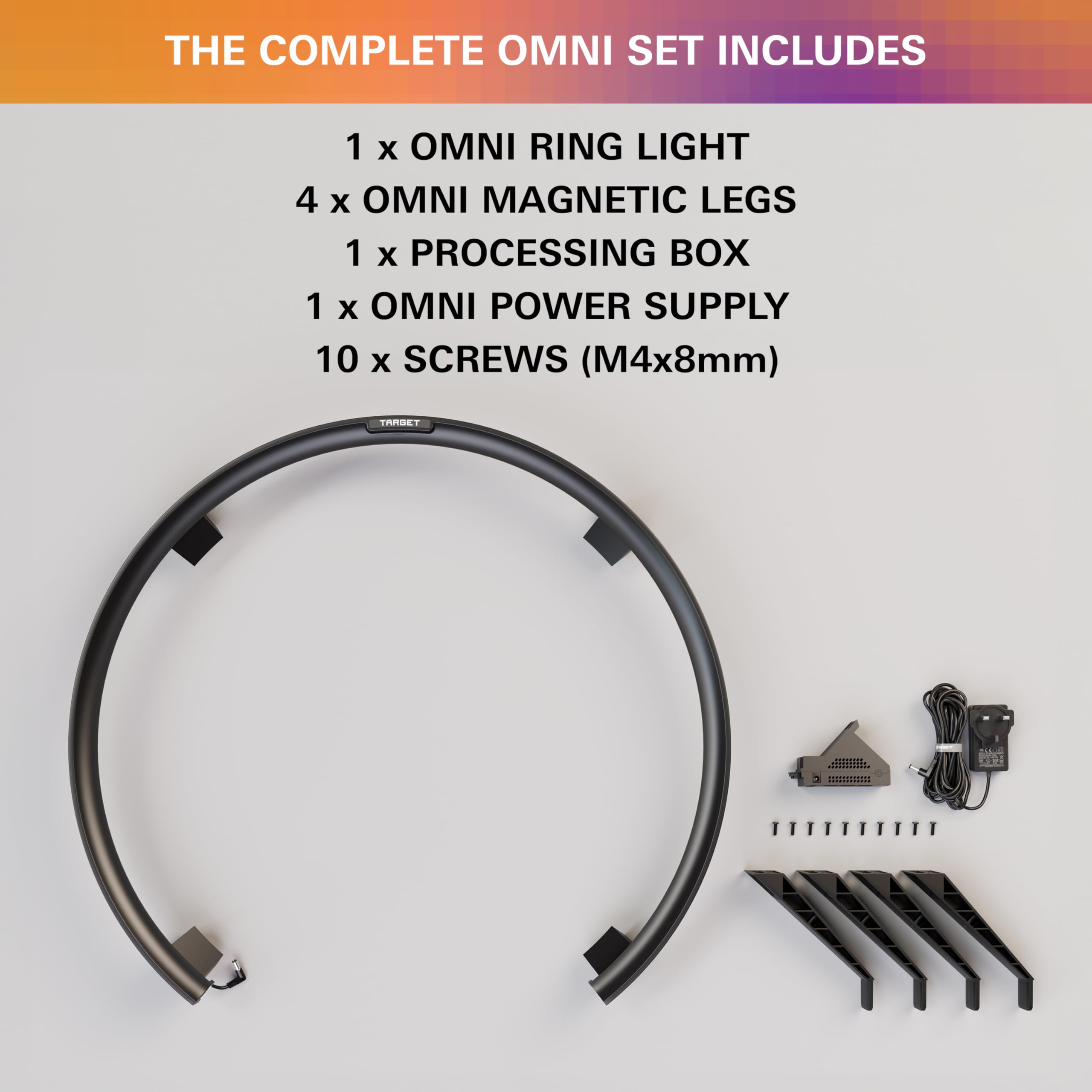 TARGET Darts Omni Dartboard Auto Scoring Ring con Luci LED | Telecamera per il Punteggio Delle Freccette, Sistema di Illuminazione per Freccette Magnetiche | Pacchetto Ultimate per La Casa