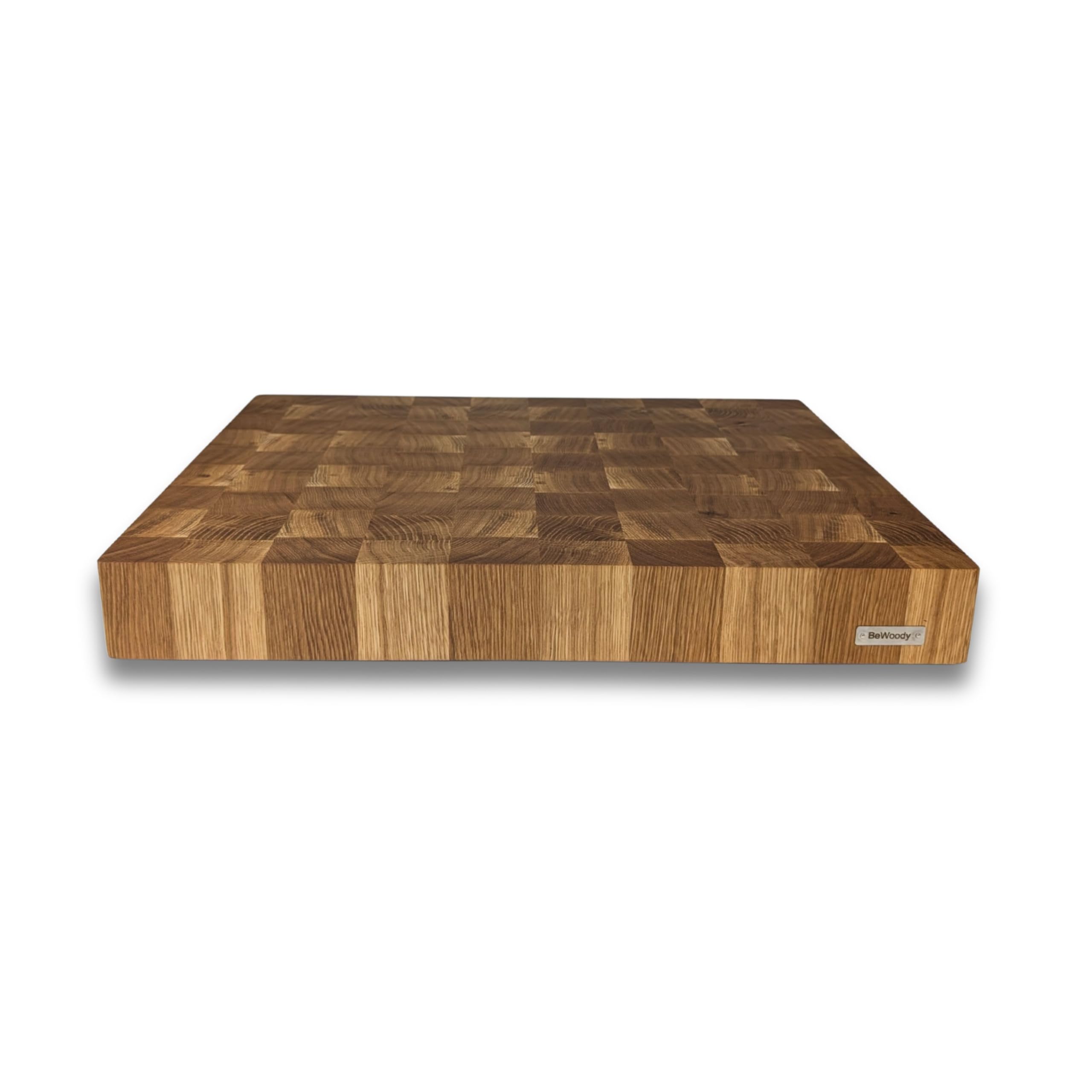 XXL Premium Stirnholzbrett Eiche 50x40x6 cm – Massives Schneidebrett & Hackblock aus Holz – Extra dick, Handgefertigt, Messerschonend – Profi Küchenbrett