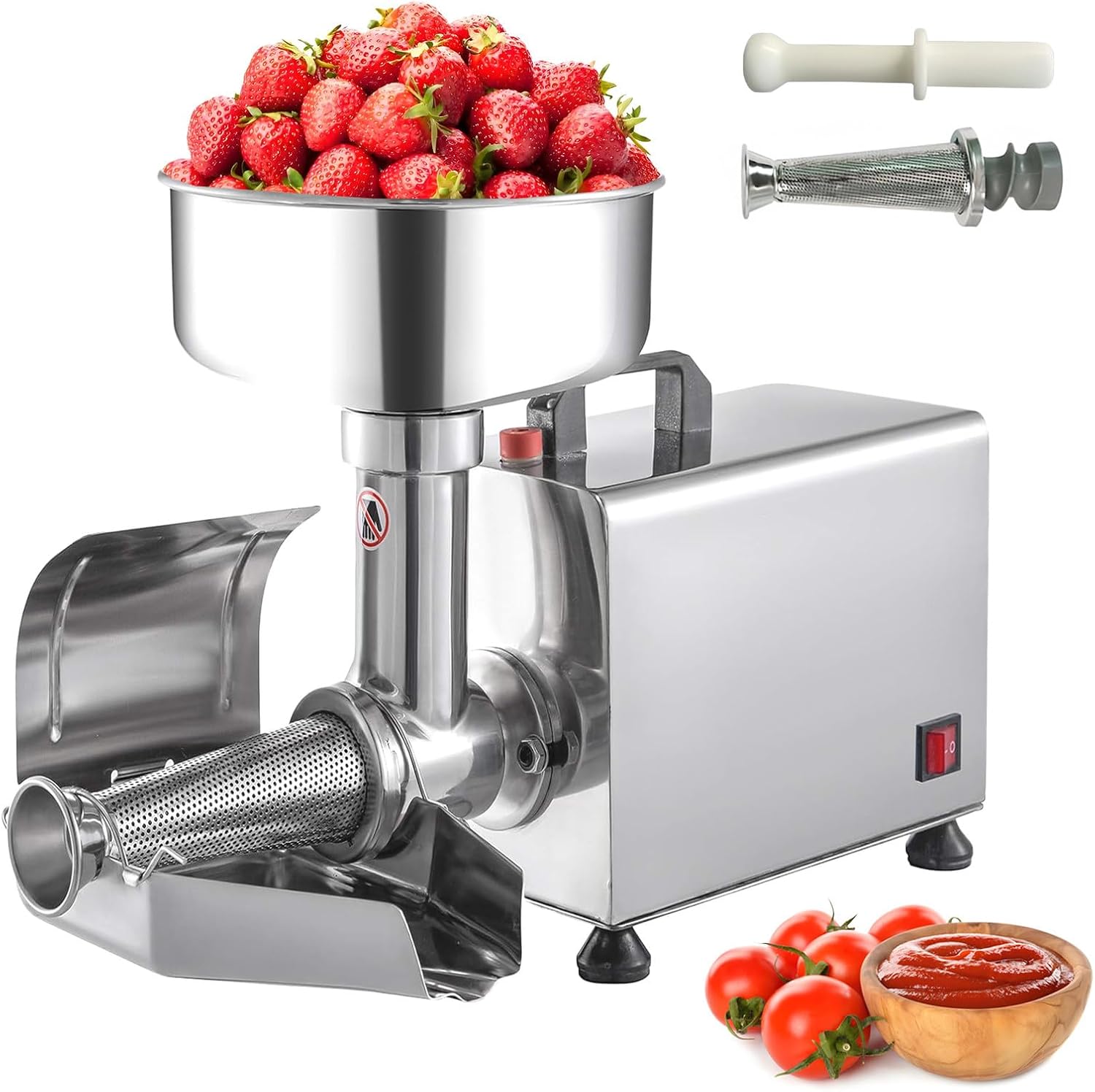 Electric Food Mill Press 450w Stainless Steel Fruit and Tomato Strainer for Sauce and Jam Making,Commercial Canning (220v)