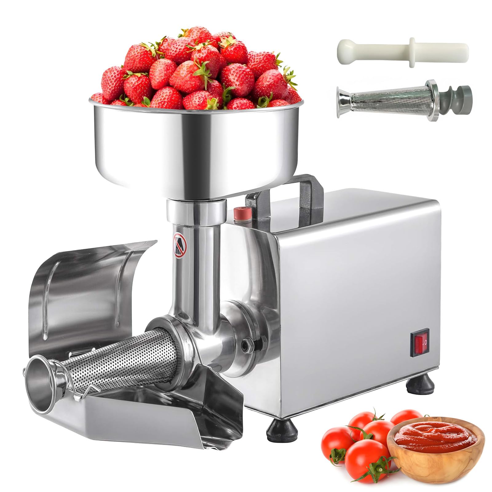 YXYLJOZ 450W Electric Tomato Strainer Machine - Commercial Food Milling Press for Jams, Sauces & Canning - Stainless Steel Fruit Squeezer, Heavy Duty Juicer